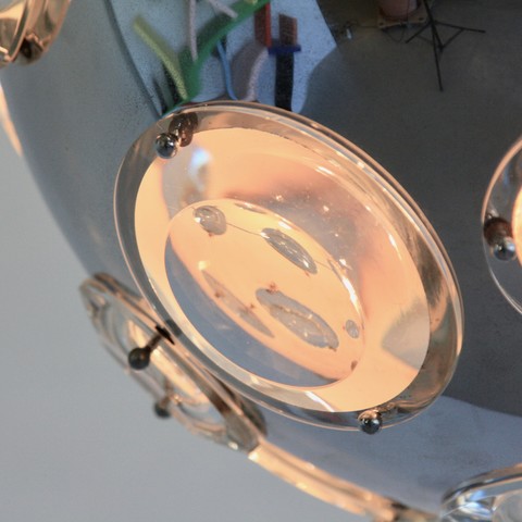 Chrome Plated Pendant Lamp by Oscar TORLASCO, 1960's Chrome Plated Pendant Lamp by Oscar TORLASCO, 1960's