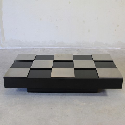 Damier Coffee Table in the style of Willy RIZZO, 1970's Damier Coffee Table in the style of Willy RIZZO, 1970's