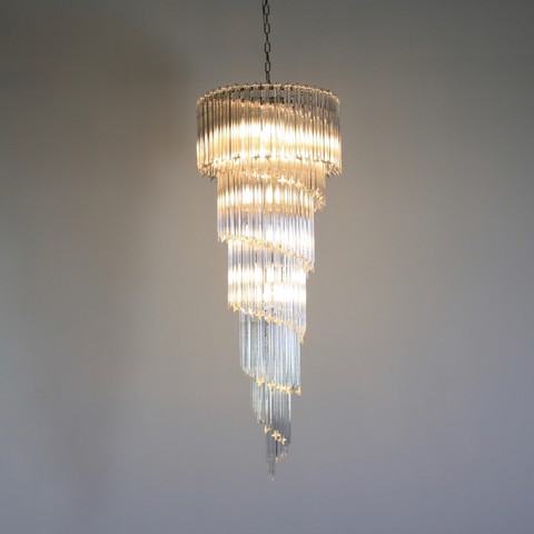 Large MURANO Glass Quadriedri Spiral Chandelier Large MURANO Glass Quadriedri Spiral Chandelier