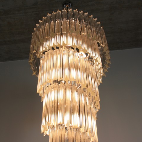 Large MURANO Glass Quadriedri Spiral Chandelier Large MURANO Glass Quadriedri Spiral Chandelier
