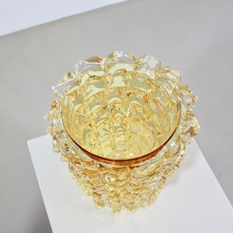 MURANO Glass Vase, Italy (Yellow spikes) MURANO Glass Vase, Italy (Yellow spikes)