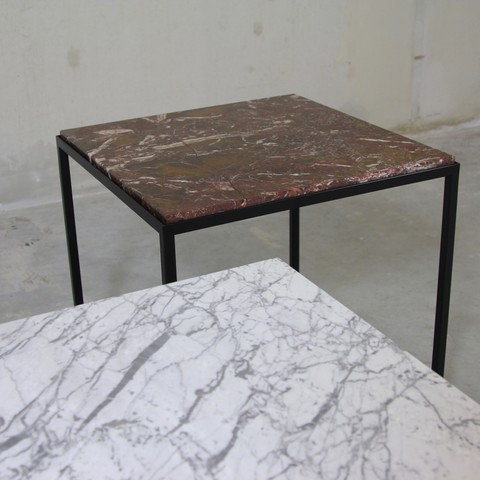 PAIR of Marble Side Tables view of pair of tables