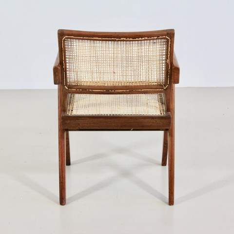 Pair of Pierre Jeanneret Cane Chair for Chandigarh, 1950's. Pair of Pierre Jeanneret Cane Chair for Chandigarh, 1950's.