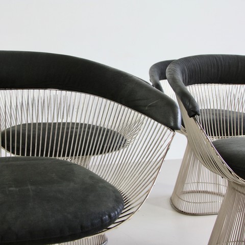 Set of 4 Arm Chairs by Warren PLATNER, Knoll International Set of 4 Arm Chairs by Warren PLATNER, Knoll International