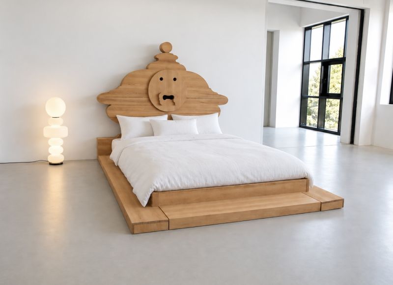 Bed with large Headrest by Mario CEROLI, 'Bocca della Verità' by POLTRONOVA, 1972
