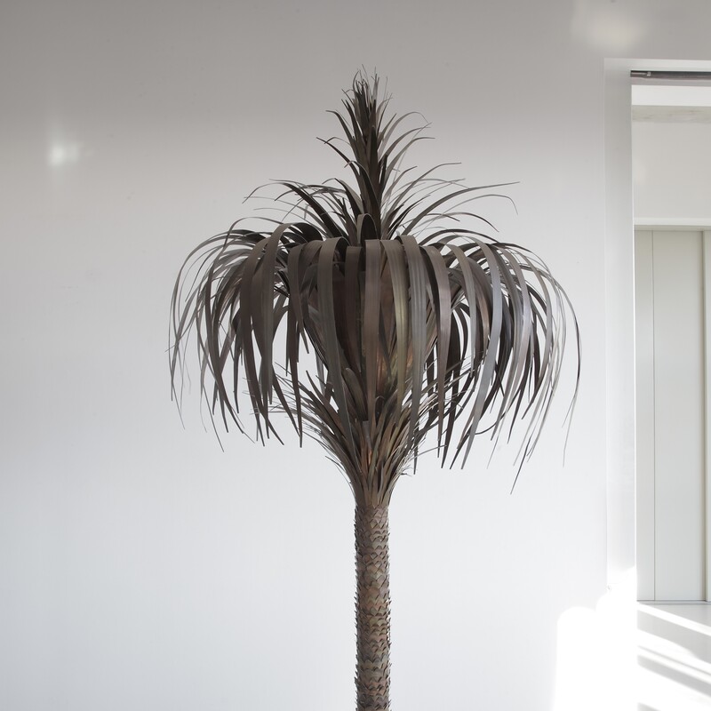 1960s Brass Palm Tree Lamp, France