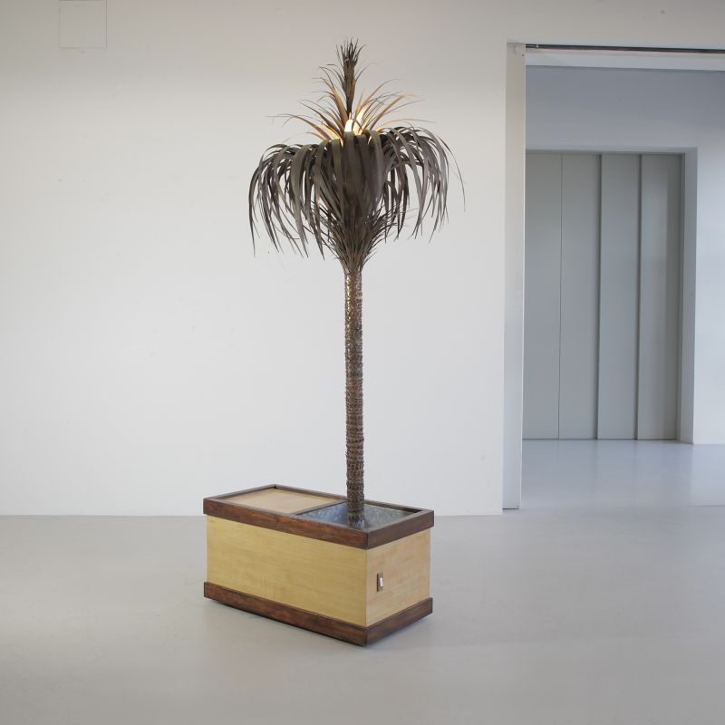 1960s Brass Palm Tree Lamp by Sergio BUZZI, Italy