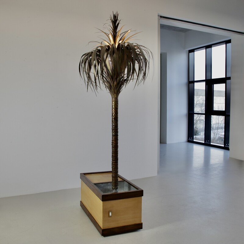 1960s Brass Palm Tree Lamp by Sergio BUZZI, Italy