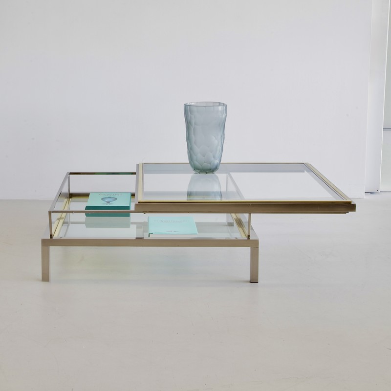 BELGO CHROM Coffee Table with sliding Top, 1980s