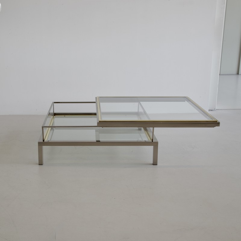 BELGO CHROM Coffee Table with sliding Top, 1980s