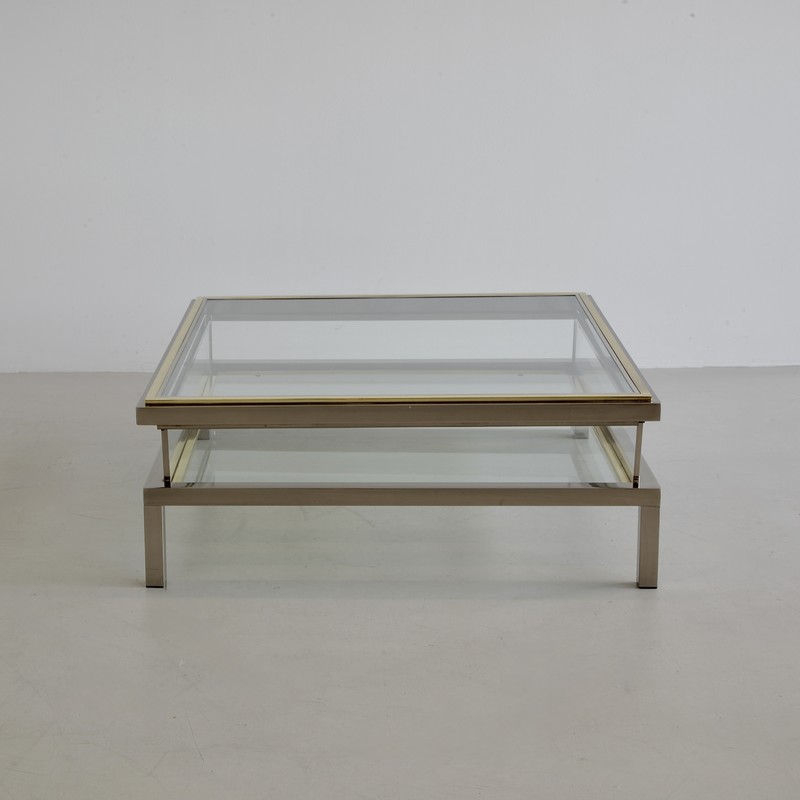 BELGO CHROM Coffee Table with sliding Top, 1980s