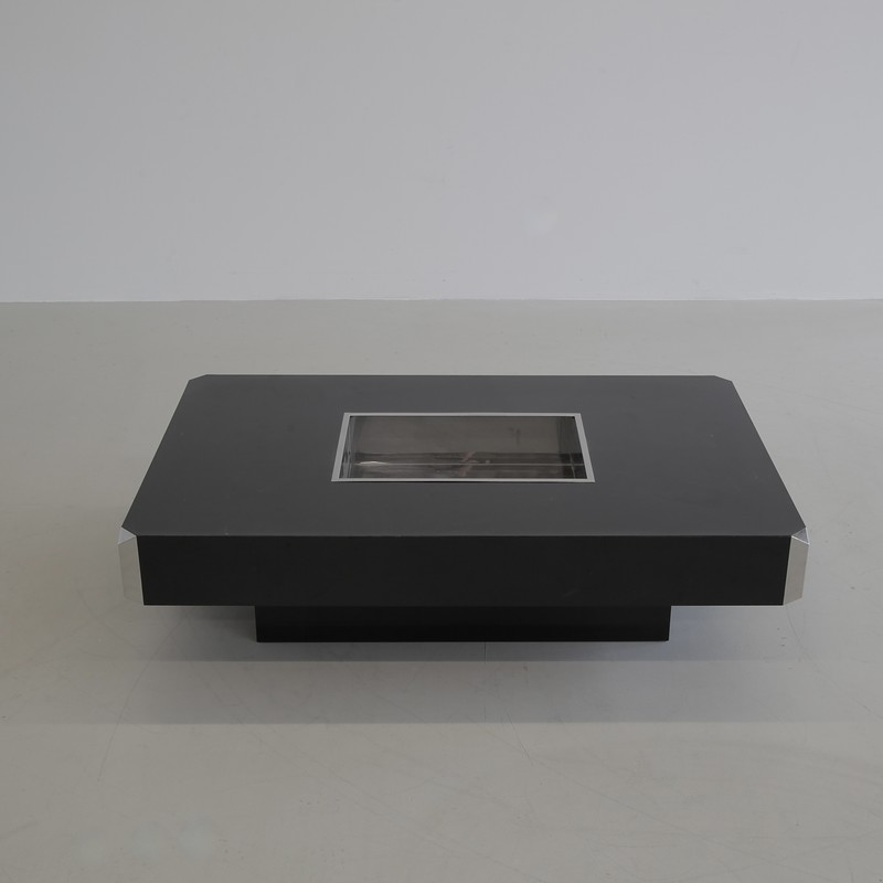 Black Coffee Table by Willy RIZZO for SABOT 1972