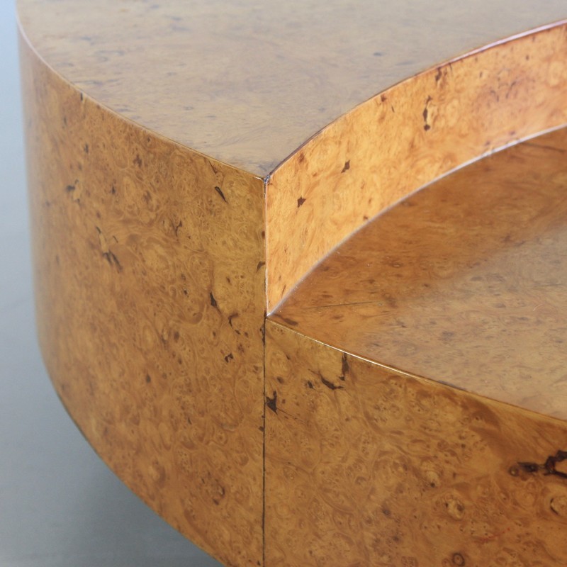 Coffee Table (burl wood) by Willy RIZZO, 1972, SIGNED