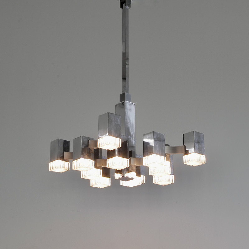 Hanging Lamp by Gaetano SCIOLARI (12 lights), 1960s