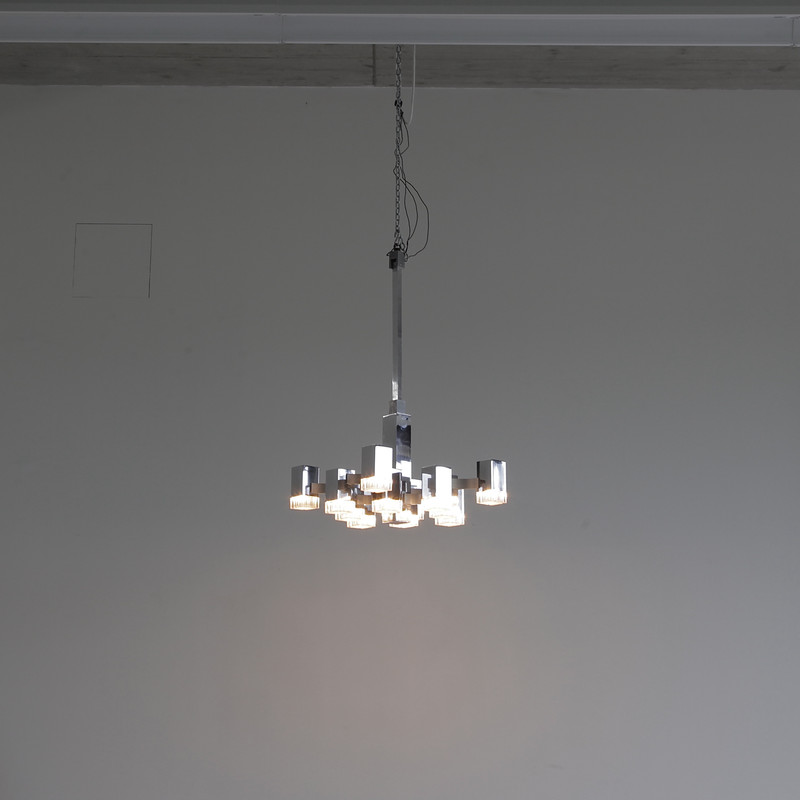 Hanging Lamp by Gaetano SCIOLARI (12 lights), 1960s