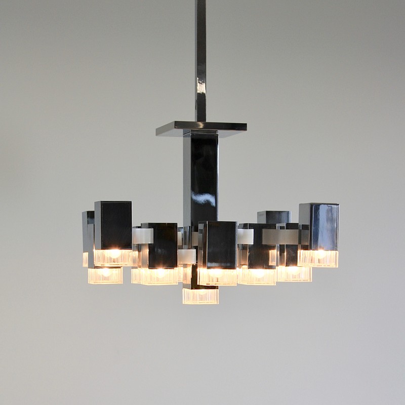 Hanging Lamp by Gaetano SCIOLARI (13 lights), 1960s