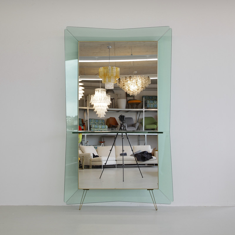Large Floor Mirror by CRISTAL ART, Italy 1960s