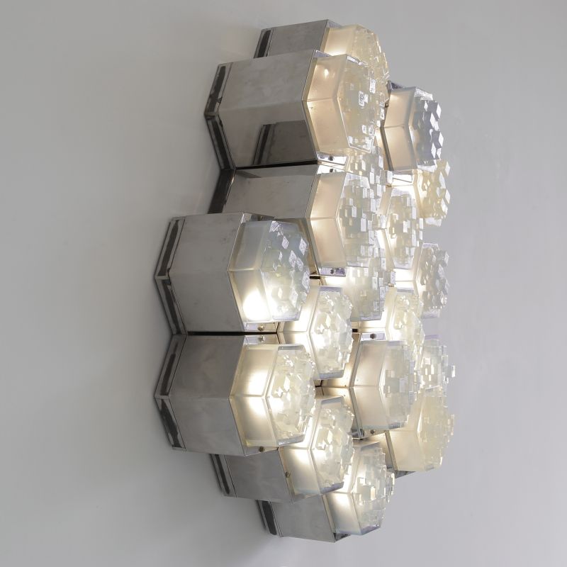 Large Illuminated Wall Sculpture by POLIARTE Verona, 1970s