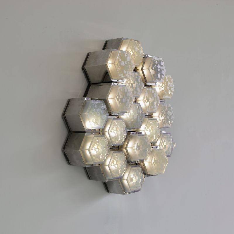 Large Illuminated Wall Sculpture by POLIARTE Verona, 1970s