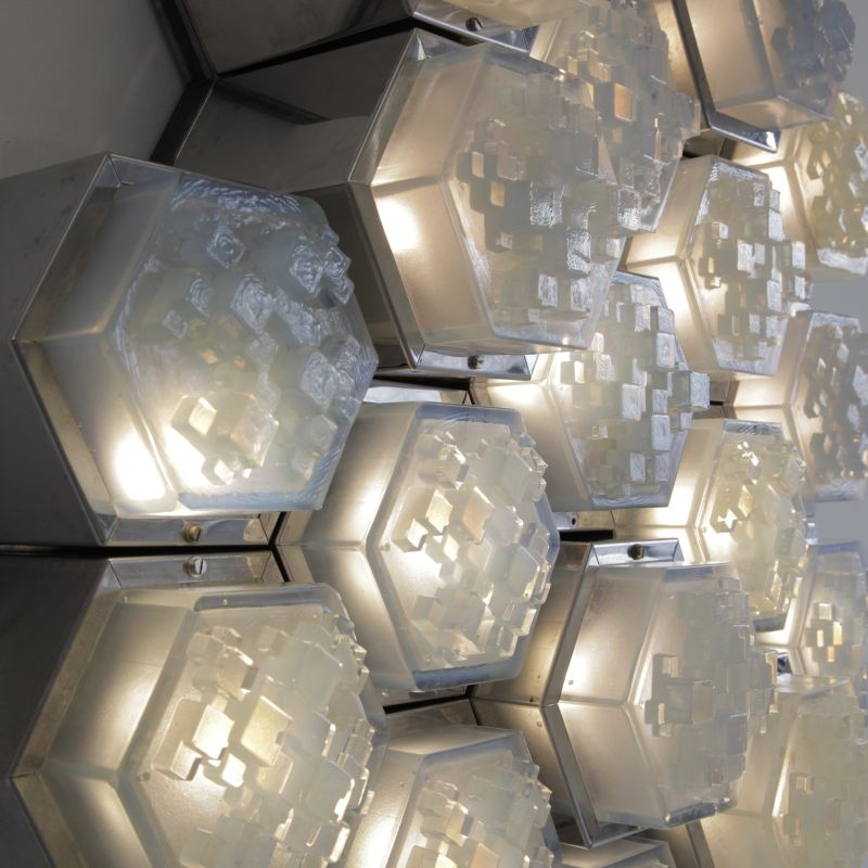 Large Illuminated Wall Sculpture by POLIARTE Verona, 1970s