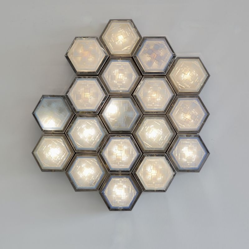 Large Illuminated Wall Sculpture by POLIARTE Verona, 1970s