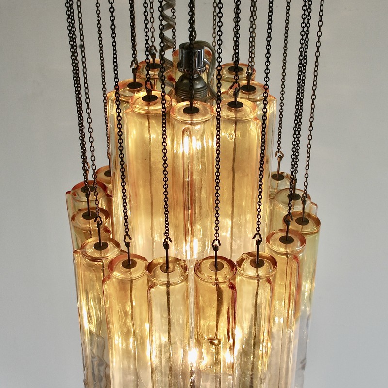Large Original Chandelier by VENINI, Italy 1960