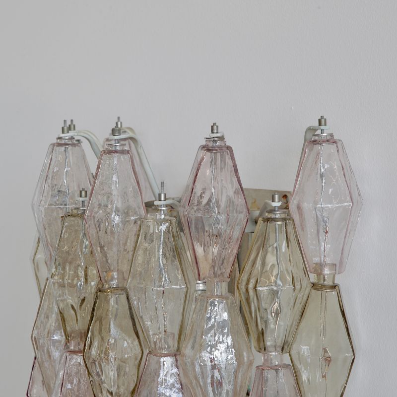 Large Poliedri Glass Wall Sconce by VENINI, 1960's