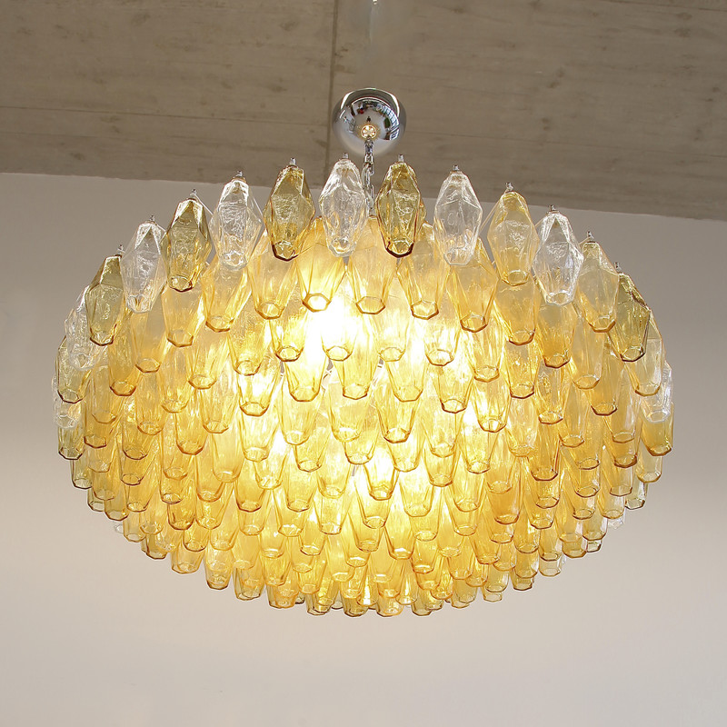 Large Polyhedron Glass Chandelier by Carlo SCARPA