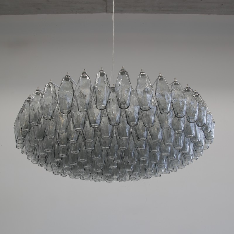Large Polyhedron Glass Chandelier designed by Carlo SCARPA