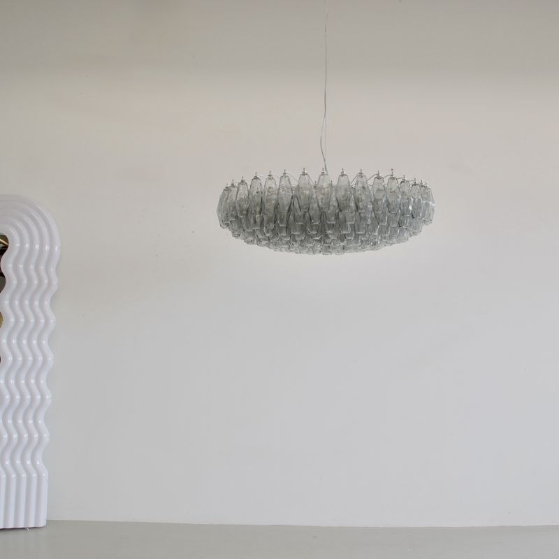 Large Polyhedron Glass Chandelier designed by Carlo SCARPA
