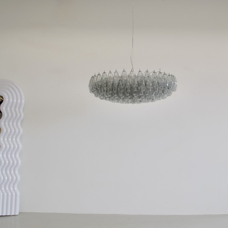 Large Polyhedron Glass Chandelier designed by Carlo SCARPA