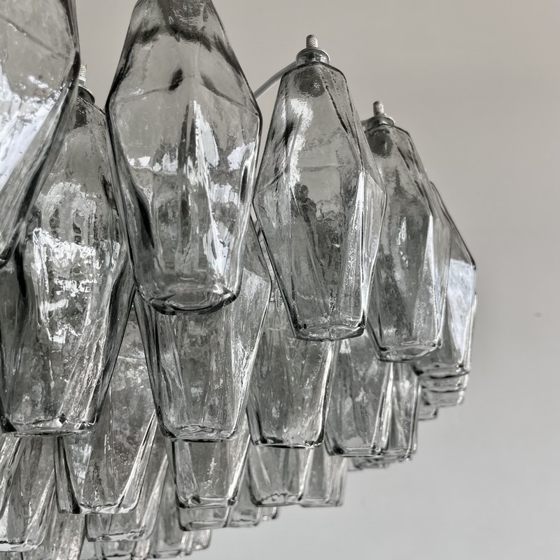 Large Polyhedron Glass Chandelier designed by Carlo SCARPA