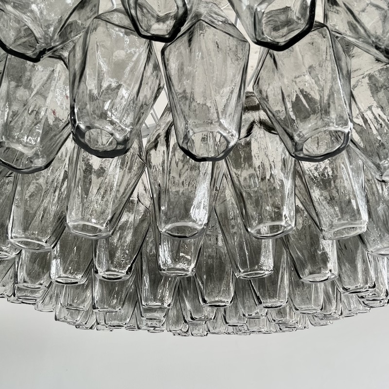 Large Polyhedron Glass Chandelier designed by Carlo SCARPA