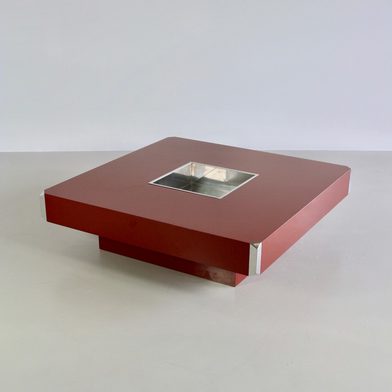 Large square Coffee Table by Willy RIZZO, 1972