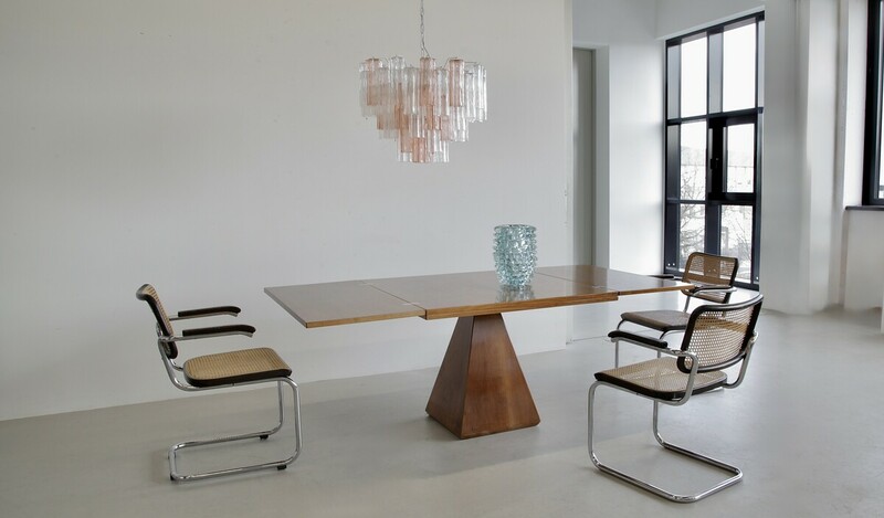 Large Tronchi MURANO Glass Chandelier (rose and clear glass), Italy