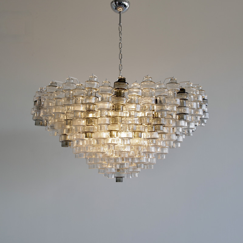 Manubri MURANO Glass Chandelier (clear/ smoke glass)