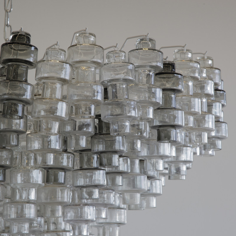 Manubri MURANO Glass Chandelier (clear/ smoke glass)