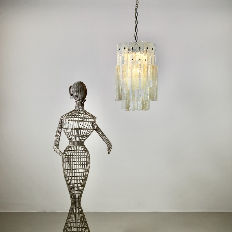 MAZZEGA Glass Chandelier, 1960