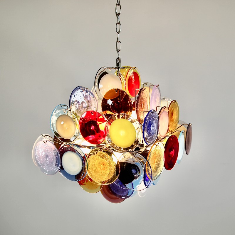 Multi-Colored Murano Glass Chandelier from Vistosi, 1988