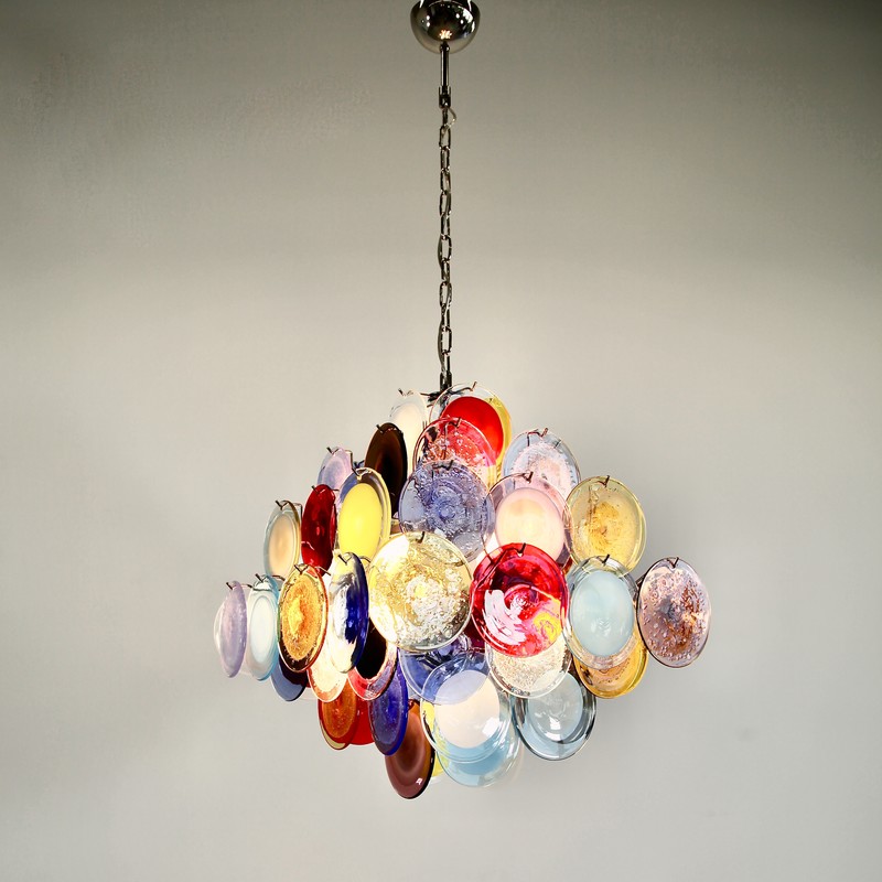 Multi-Colored Murano Glass Chandelier from Vistosi, 1988