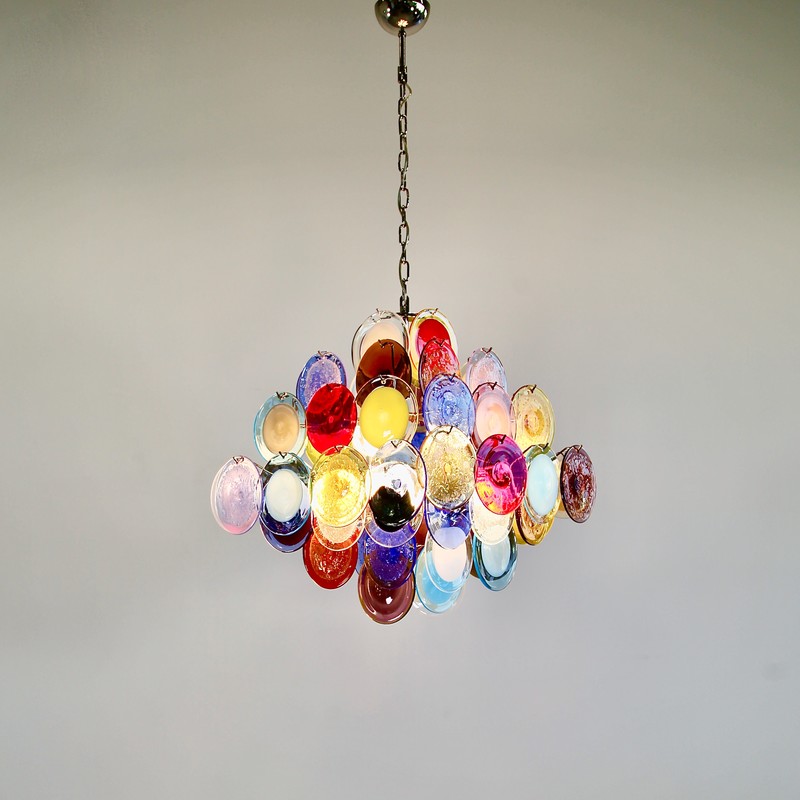 Multi-Colored Murano Glass Chandelier from Vistosi, 1988