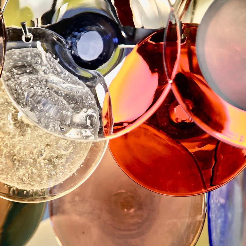 Multi-Colored Murano Glass Chandelier from Vistosi, 1988