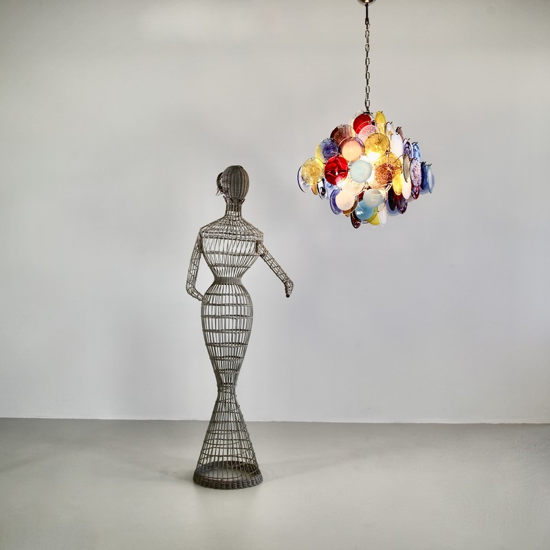 Multi-Colored Murano Glass Chandelier from Vistosi, 1988