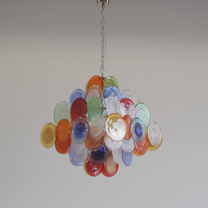 Multi-Colored Murano Glass VISTOSI Chandelier,  1980s