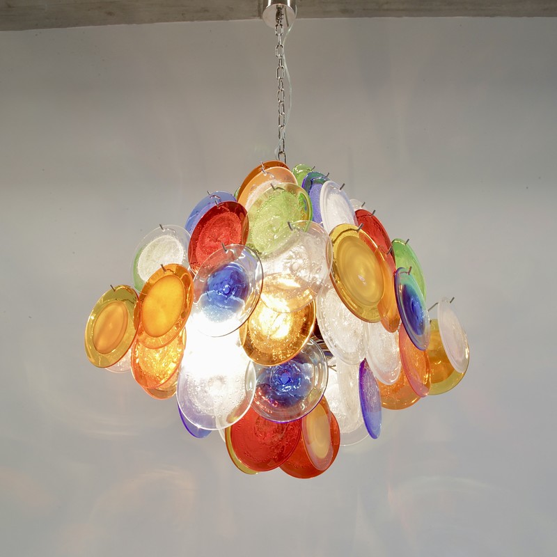 Multi-Colored Murano Glass VISTOSI Chandelier,  1980s