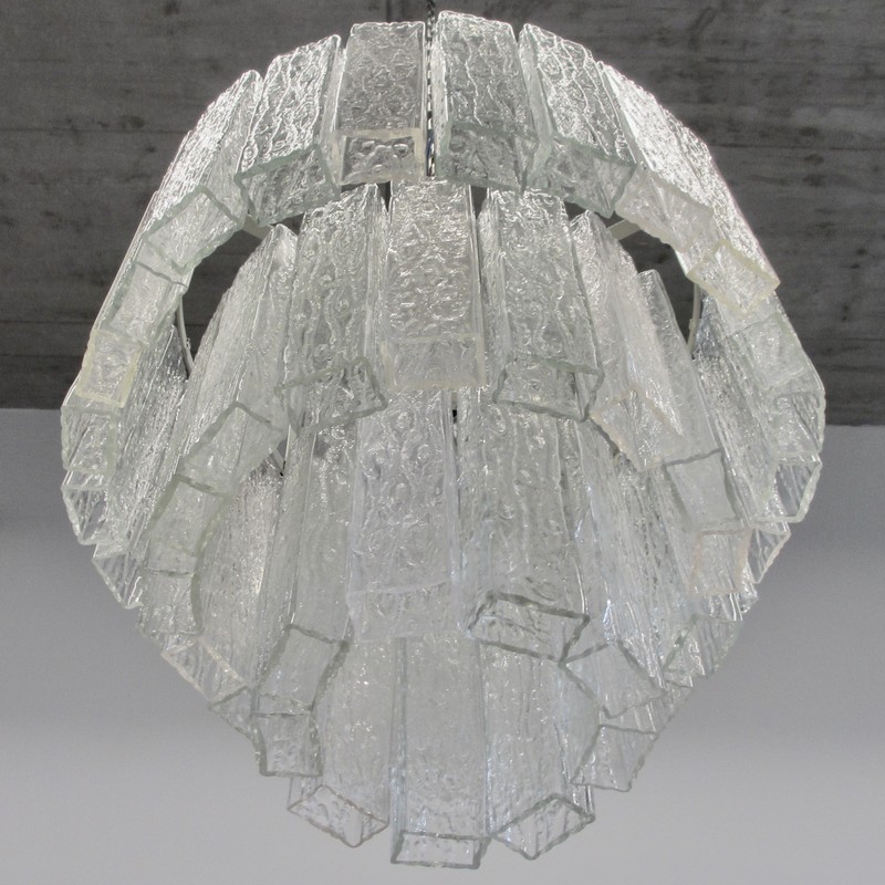 MURANO Glass Chandelier by Fratelli TOSO. Italy 1960s