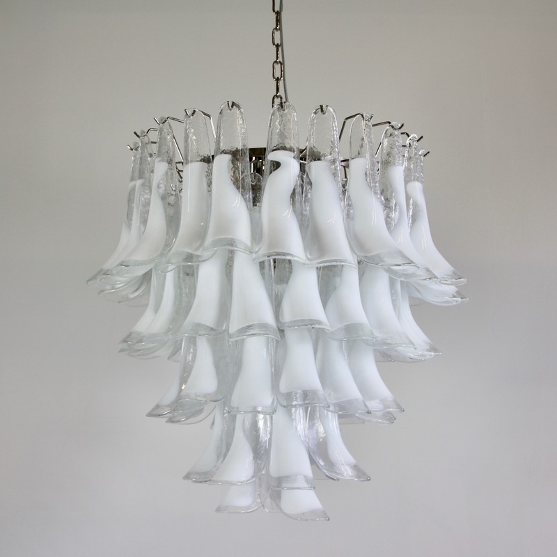 MURANO Glass Saddle Form Chandelier (White)