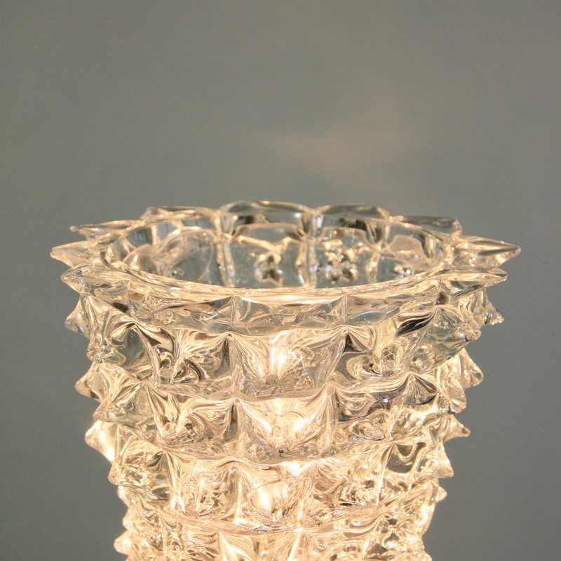 MURANO Glass Table Lamp, Italy (clear spikes)
