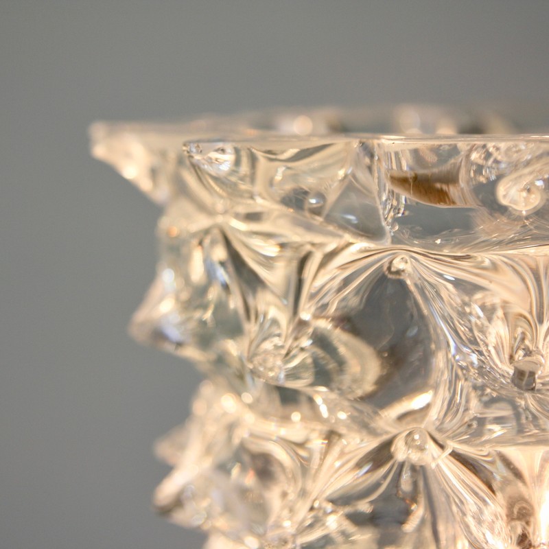 MURANO Glass Table Lamp, Italy (clear spikes)