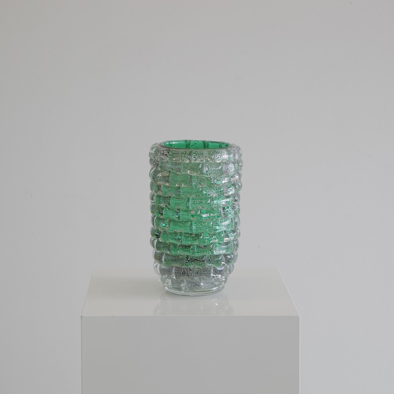 MURANO Glass Vase, Italy (green)